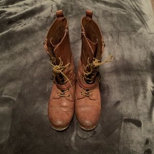 Mid calf brown size 11 combat boots